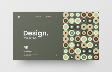 Website screen for responsive web design project development. Abstract geometric pattern banner. Corporate landing page vector illustration template.
