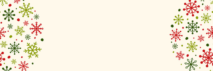 Christmas banner with snowflakes and copyspace. Vector