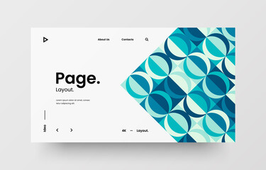 Website screen for responsive web design project development. Abstract geometric pattern banner. Corporate landing page vector illustration template.