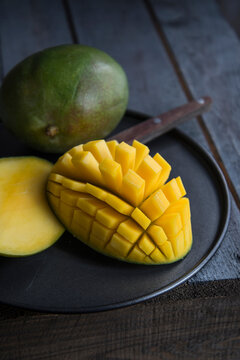 Sliced ripe mango