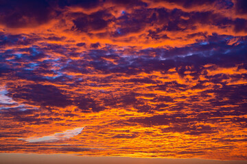 The colors of a burning sunset in the sky
