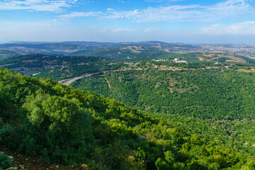 Fototapeta na wymiar View of the Upper Galilee, and southern Lebanon