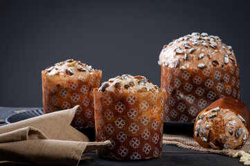 .Delicious homemade panettone with natural fermentation. With white chocolate and pistachios