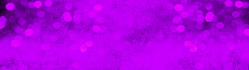 Purple pink abstract concrete paper texture background template banner panorama with bokeh lights	
