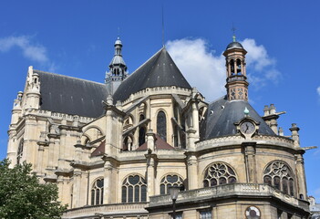 Fototapeta na wymiar Saint-Eustache gothic church at Les Halles neighbourhood. Paris, France.