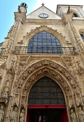 Fototapeta na wymiar Eglise Saint-Merri, flamboyant gothic church located at Rue Saint-Martin. Paris, France.