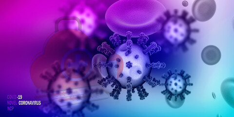 3d render Corona virus microscopic view
