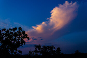 When the beautiful twilight meets the blue sky in the afternoon