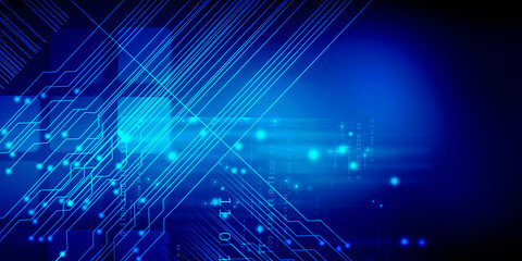 2d illustration Abstract futuristic electronic circuit technology background