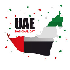Uae national day map design, arab spirit and holiday theme Vector illustration