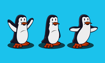 Obraz premium penguins on a beach