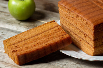 Apple pastille on a white plate