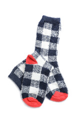 Warm socks on white background