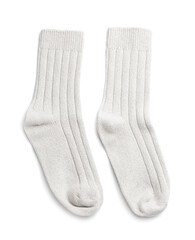 Warm socks on white background