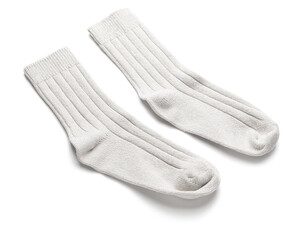Warm socks on white background