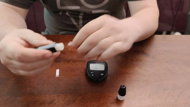 Measurement level sugar at blood. Glucose meter