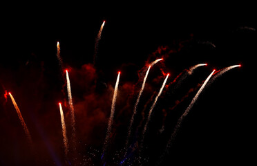 Fireworks at night as background.