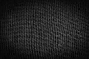 Fototapeta na wymiar Linen cloth texture background. Black and white backdrop. Wrinkled Linen fabric frame.