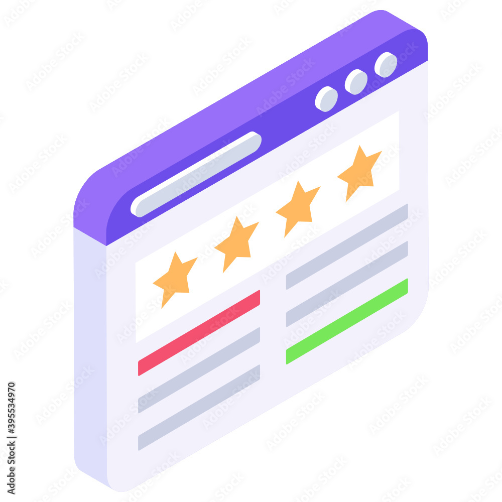 Canvas Prints isometric vector with stars inside webpage, website ranking icon