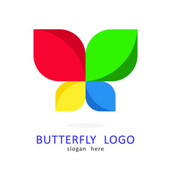 Obraz premium Butterfly logo icon symbol design