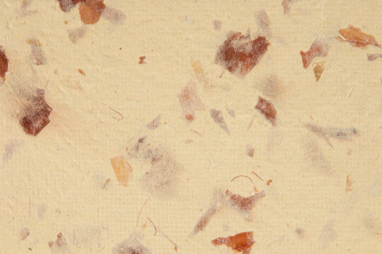 Closeup of handmade paper texture background. Recycled paper.