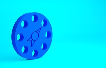 Blue Twister classic party game icon isolated on blue background. Minimalism concept. 3d illustration 3D render.