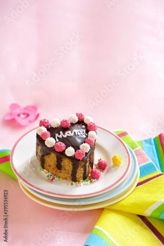 Heart shaped mothers day cake