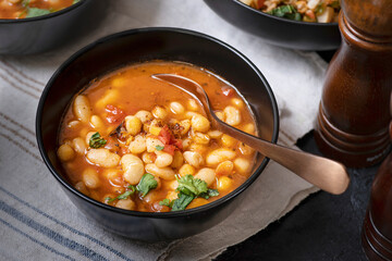 Vegan bean and garbanzo soup