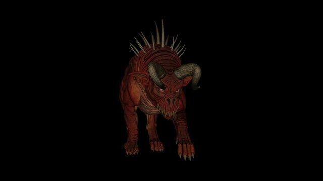 dog demon runs, animation, transparent background
