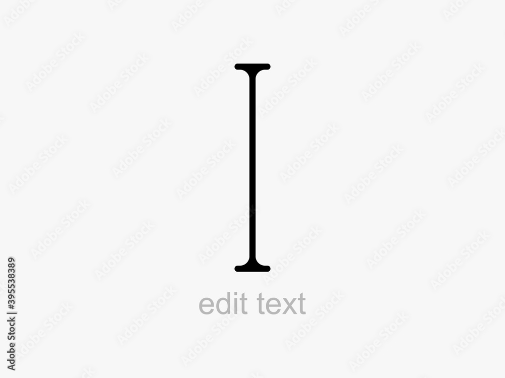 Fototapete text edit cursor pointer. font input symbol and editing of textual web information black direction s