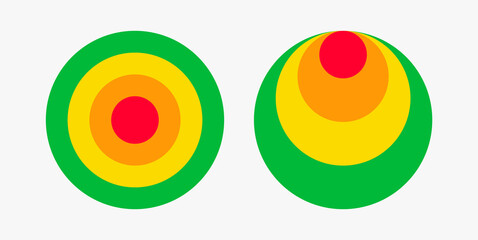 Circle diagram. Pie chart with color transition from red to green infographic information data and statistics.