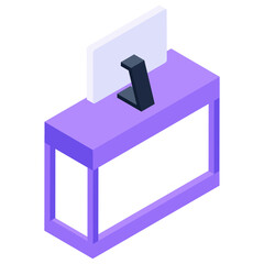 
A vector of service desk, editable icon 
