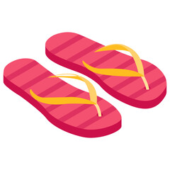 
A casual footwear with two stripes characterizing flip flops 
