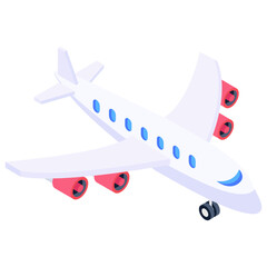 
Flight, trendy vector of aeroplane in modern isometric style 
