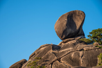 Sailboat shape rock, a prominent tourist attraction in the Similan Islands, Andaman Sea, Thailand