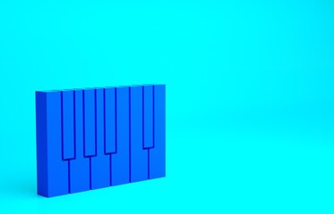 Blue Grand piano icon isolated on blue background. Musical instrument. Minimalism concept. 3d illustration 3D render.