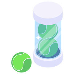 
Balls box icon, editable isometric vector 
