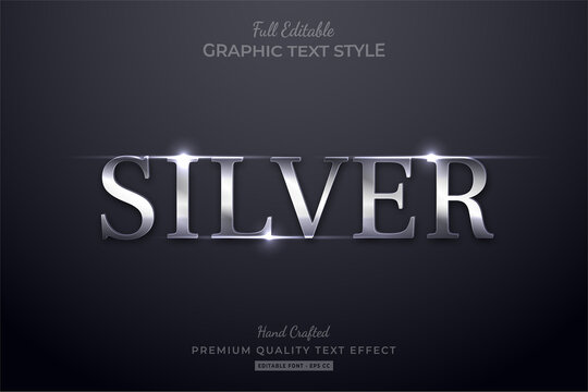 Silver Elegant Glow Editable Text Effect Font Style