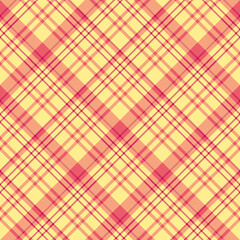 Seamless pattern in light yellow and bright pink colors for plaid, fabric, textile, clothes, tablecloth and other things. Vector image. 2