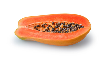 ripe papaya isolated on a white background