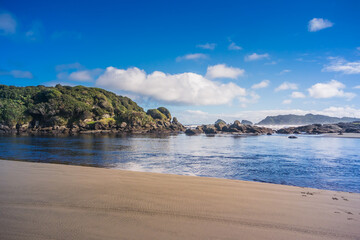 Cucao beach landscape  at Chiloé island in Chile.