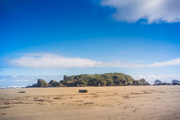 Cucao beach landscape  at Chiloé island in Chile.