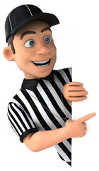 Fun 3D Illustration of an american Referee