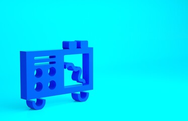 Fototapeta premium Blue Spectrometer icon isolated on blue background. Minimalism concept. 3d illustration 3D render.