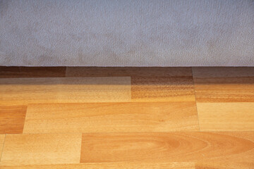 close up part of seat standing on wooden parquet.
