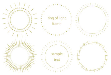 光の環フレーム　光背　円光　後光　光輪　神々しい装飾イラストセット © わたほこり