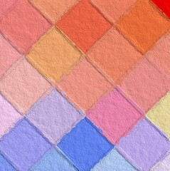 Colorful square pattern with a rough texture background. Background texture wall and have copy space for text. Picture for creative wallpaper or design art work.