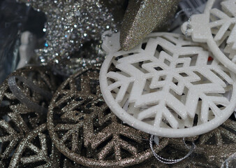 Christmas or new year background in silver color from Christmas