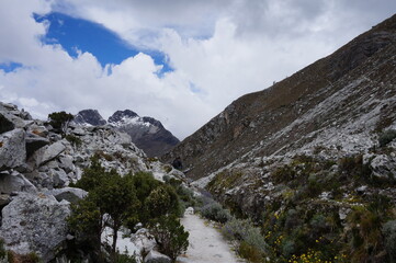 mountain landscape with clouds huaraz peru
