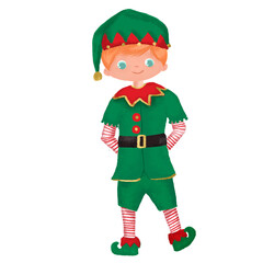 Christmas Elf boy Santa Claus Helper Illustration